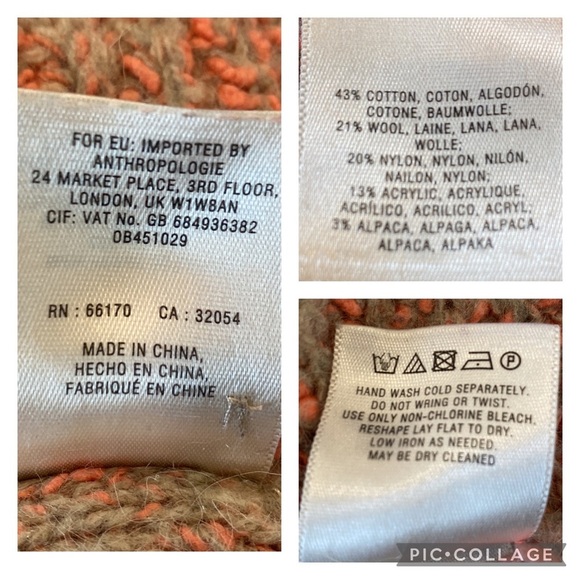 Anthropologie Moth Boucle Zipper V-neck Sweater Size Small - Picture 14 of 15